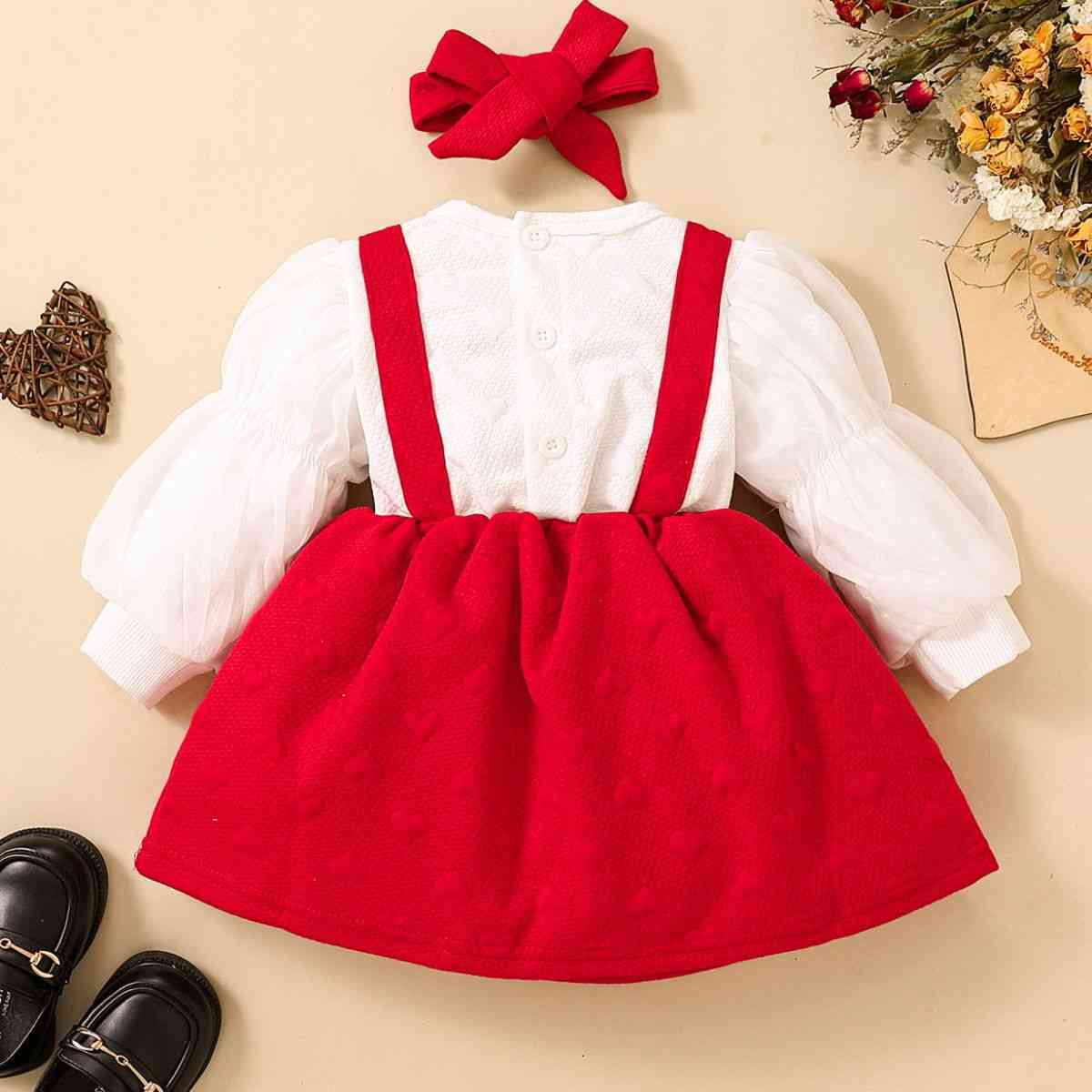 Baby Girl Two-Tone Bow Detail Dress