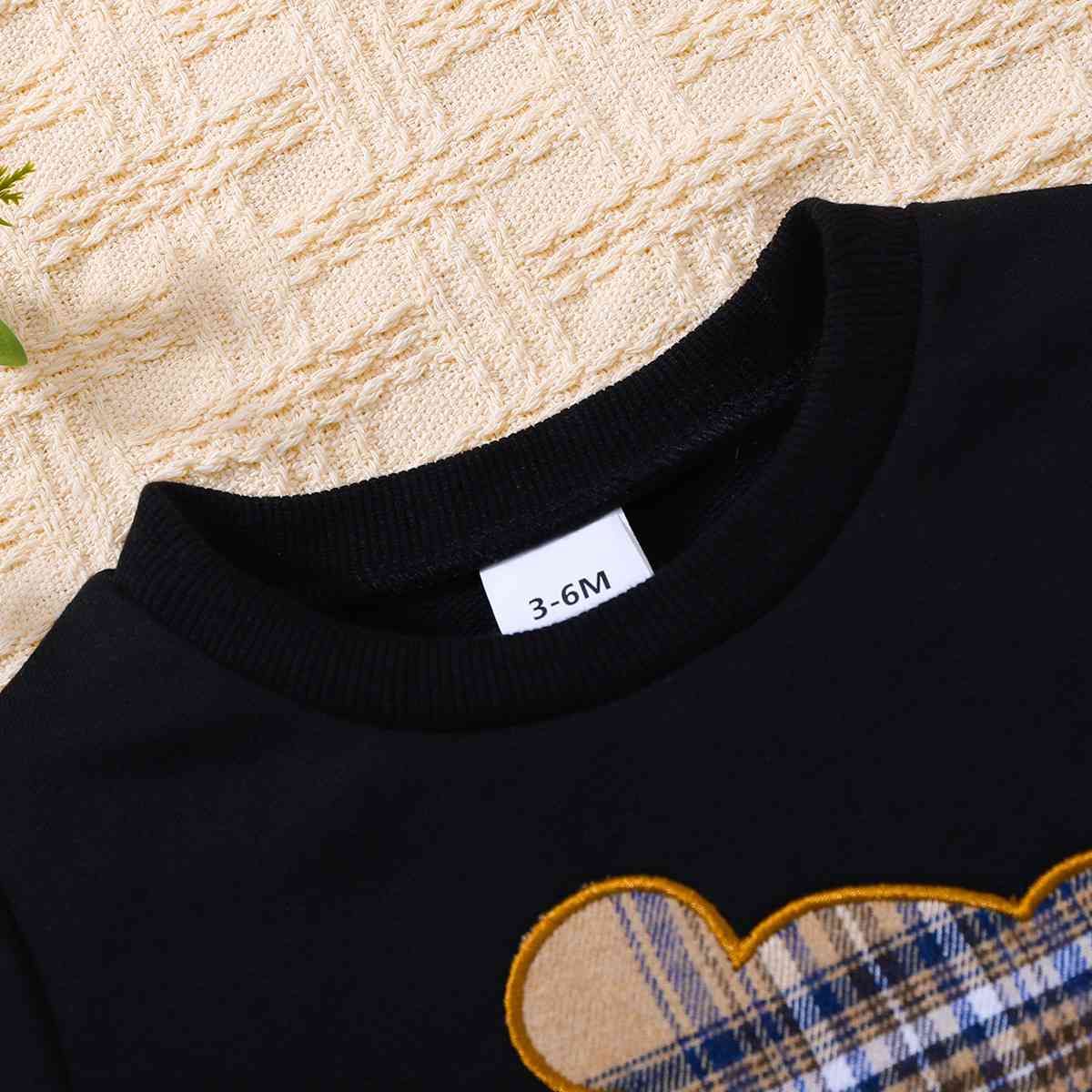 Baby Bear Graphic Round Neck Tee and Short Set